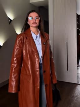 Fashion Loose Solid Pu Leather Coat Women Full Sleeve Lapel Single Breasted Long Coats Female 2026 Autumn Winter Outwear Lady