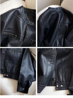 Luxury Black Leather Jacket Women Short Tops Motorcycle Jacket Spring Autumn Clothing  Jacket Vintage Brown PU Leather Coat Zip