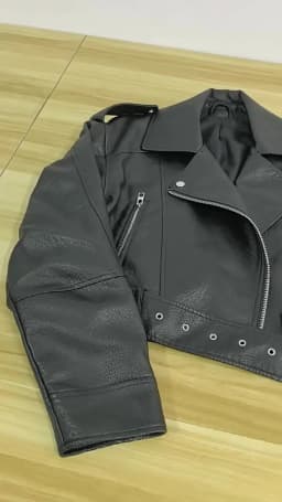 Mumaroho 2026 Autumn Winter Women's Cropped Faux Leather Biker Jacket Oversized Solid Short Black PU Moto Jacket Outwear