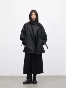 CHIC VEN Korean Women Faux Leather Coat Loose Casual D-button Female Overcoat Mid Length Windbreaker Jacket Spring Autumn 2026
