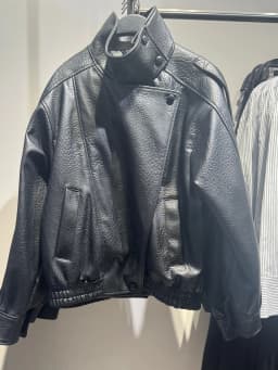 ZARluvip Long Sleeve Stand Collar Faux Leather Jacket Motorcycle Style Women's Outerwear Casual Straight Cut Winter New