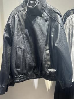 ZARluvip Long Sleeve Stand Collar Faux Leather Jacket Motorcycle Style Women's Outerwear Casual Straight Cut Winter New