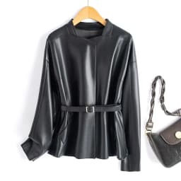 Real Sheepskin Coat For Women Spring Autumn 2026 New High Quality Black Genuine Leather Jacket With Sashes Кожанка Женская