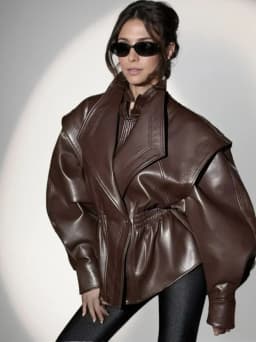 2026 New Women's Retro Vintage Coffee Faux Leather PU Jackets Female Motorcycle Biker BF Loose Oversized Streetwear Coats Tops
