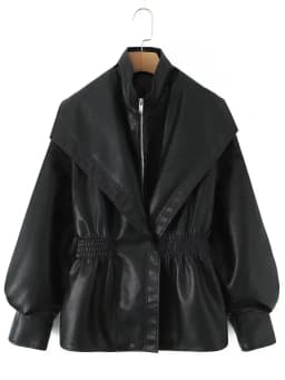 2026 New Women's Retro Vintage Coffee Faux Leather PU Jackets Female Motorcycle Biker BF Loose Oversized Streetwear Coats Tops
