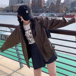 Autumn Women Fashion Casual Loose Coat Winter Ladies High End Faux Leather Outwear American Femme Long Sleeves PU Leather Jacket