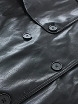 Lautaro Autumn Long Oversized Black Faux Leather Trench Coat for Women Raglan Long Sleeve Double Breasted Brown Korean Fashion