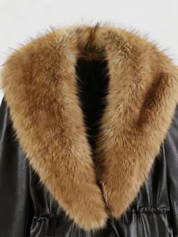Women Winter Black PU Leather Fur Collar Coats Oversized Warm Jacket Insulated Thick Zipper Streetwear Female Outerwear 2026