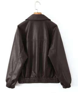 Ailegogo New Women Vintage Loose Faux Leather Jacket Streetwear Female Spring Autumn Female Zipper Coat Outwear