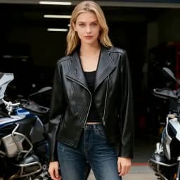 2026 Fashion Spring Autumn Women's PU Leather Jacket Short Coat Zip-up Quilted-lapel Top Belt Slim Jackets Streetwear Outerwear