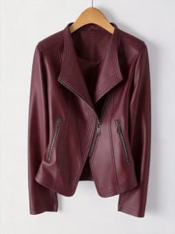 2026 Fashion Spring Autumn Women's PU Leather Jacket Short Coat Zip-up Quilted-lapel Top Belt Slim Jackets Streetwear Outerwear