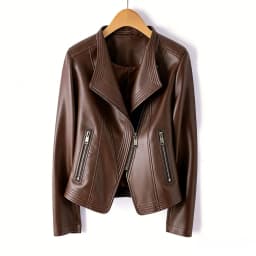 2026 Fashion Spring Autumn Women's PU Leather Jacket Short Coat Zip-up Quilted-lapel Top Belt Slim Jackets Streetwear Outerwear