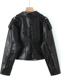 2027 New Fashion Women's Motor Biker Washed Gray Faux Leather Jackets Female Autumn Winter Retro Loose PU Zipper Streetwear Coat
