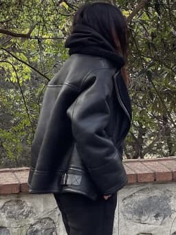 Suninheart Sheepskin Coat for Women Black New Outerwear Winter Warm Faux Leather Jacket Coat Insulated New in Jackets & Coats