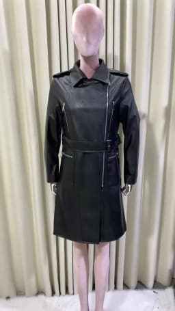 Mauroicardi Spring Autumn Cool Fitted Long White Faux Leather Moto Biker Jacket Women Belt Black Luxury Designer Clothes 2025