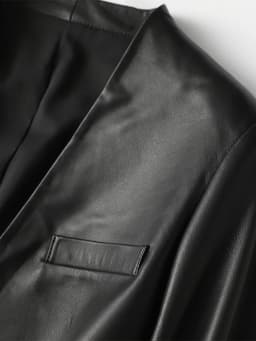 Nerazzurri Autumn Black Soft Light Faux Leather Jackets for Women 2022 Deep V-Neck Belt Elegant Luxury Korean Fashion 6xl 7xl