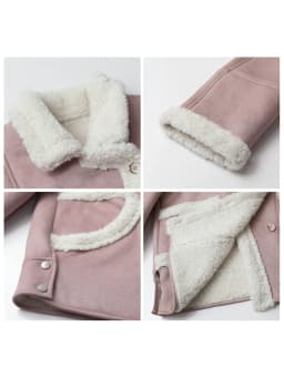 CHIC VEN Women Faux Leather Coat Single Breasted Loose Casual New Motorcycle Suit Suede Fur Jacket Female Top Autumn Winter 2025