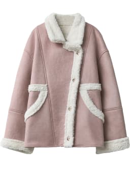 CHIC VEN Women Faux Leather Coat Single Breasted Loose Casual New Motorcycle Suit Suede Fur Jacket Female Top Autumn Winter 2025