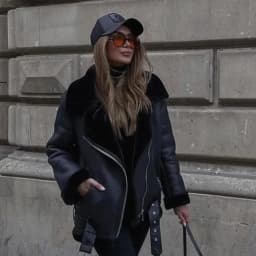 Suninheart Thicken Jackets for The Winter Black Women's Faux Fur Coat Warm Biker Ladies Outwear with Belt New in Coats & Jackets