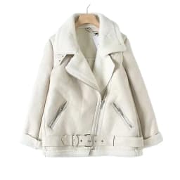 Suninheart Thicken Jackets for The Winter Black Women's Faux Fur Coat Warm Biker Ladies Outwear with Belt New in Coats & Jackets