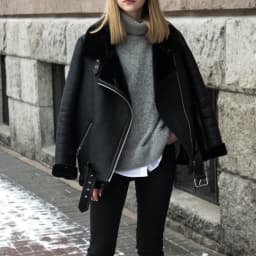 Suninheart Thicken Jackets for The Winter Black Women's Faux Fur Coat Warm Biker Ladies Outwear with Belt New in Coats & Jackets