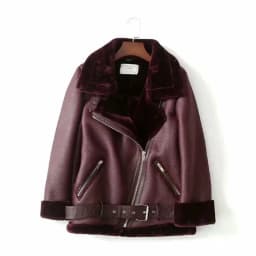 Suninheart Thicken Jackets for The Winter Black Women's Faux Fur Coat Warm Biker Ladies Outwear with Belt New in Coats & Jackets