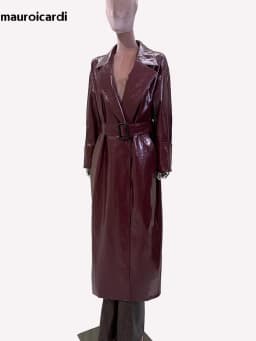 Mauroicardi Spring Autumn Extra Long Oversized Pu Leather Trench Coat for Women Sashes Elegant Chic Luxury Designer Clothes 2025