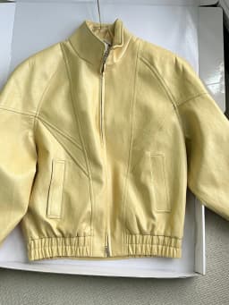 Lautaro Spring Autumn Yellow Pu Leather Jacket Women Zipper Long Sleeve Looe Casual Luxury Designer American Retro Clothes 2026