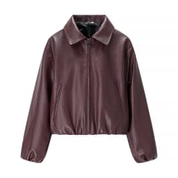 2025 Autumn/Winter New Women's Fashion Style Collar Zipper Long Sleeve Imitation Leather Coat
