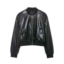 Willshela Women Fashion With Pockets PU Black Front Zipper Jackets Vintage O-Neck Long Sleeves Female Chic Lady Outfits