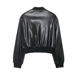 Willshela Women Fashion With Pockets PU Black Front Zipper Jackets Vintage O-Neck Long Sleeves Female Chic Lady Outfits