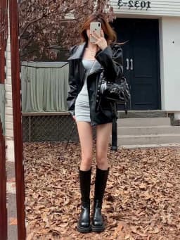 Street Style Sweet Cool Girl PU Leather Jacket Women's Spring New Loose Fit Versatile Slimming Motorcycle Top Trendy