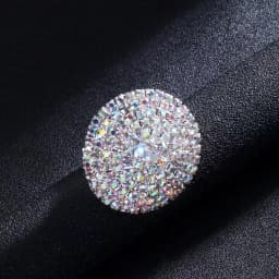 Luxury Crystal Colorful Round Finger Rings Wedding Jewelry for Women Rhinestone Bridal Adjustable Open Ring Finger Accessories