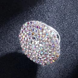 Luxury Crystal Colorful Round Finger Rings Wedding Jewelry for Women Rhinestone Bridal Adjustable Open Ring Finger Accessories