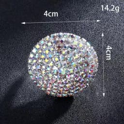 Luxury Crystal Colorful Round Finger Rings Wedding Jewelry for Women Rhinestone Bridal Adjustable Open Ring Finger Accessories