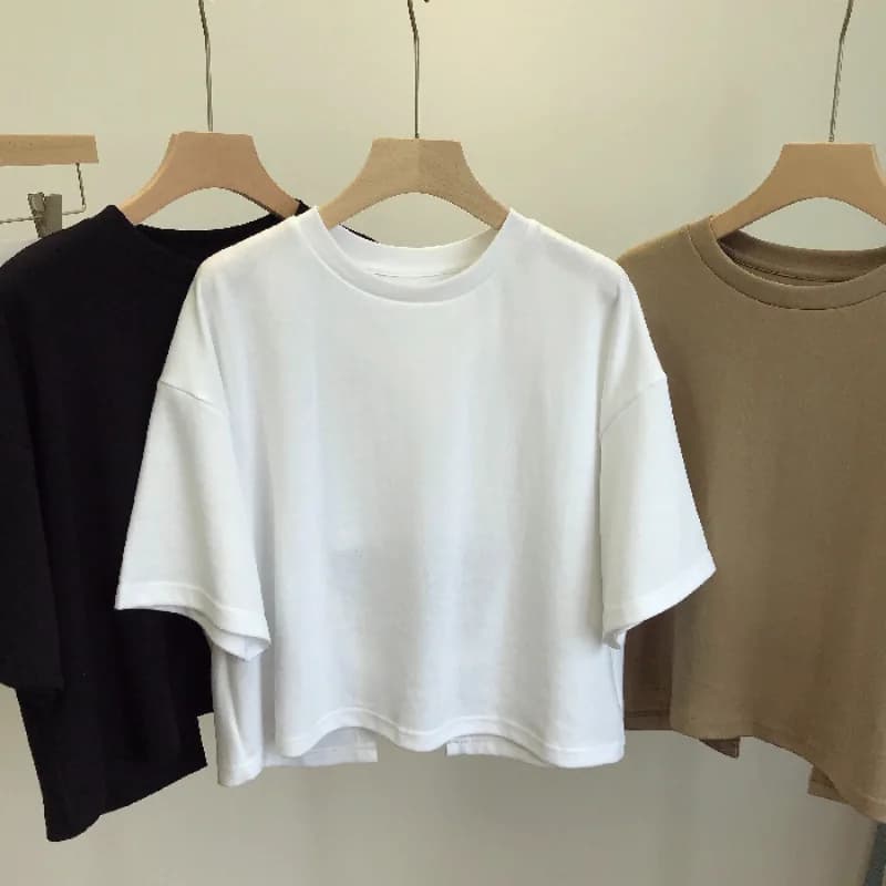 Summer New Ladies Casual Backless T-Shirt 2023 Korean Women Round Neck Loose Sweet Spicy Wind Short-Sleeved Crop Tops
