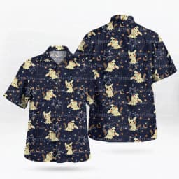 2026 Midnight Eevee Evolutions Hawaiian Shirt Summer Sports Leisure Dry Quickly Men's Camp Shirt Kid's Clothing Tee Y2k Woman