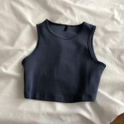 Summer new ladies retro crop top high waist slimming stretch slim short sleeveless bottoming top