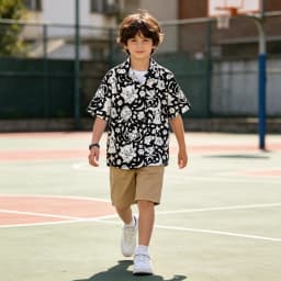Unisex Kids Adults Summer Black Hawaiian Shirt With Pokémon Ghost-Type Print T Shirt, Aloha Design, Men's Clothing