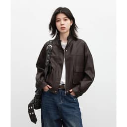 CHIC VEN Retro Coffee Women Faux Leather Jackets Fashion Stand Up Collar Zipper Casual Short Coats Spring Autumn New 2026