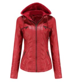 Women's Leather Jacket Hooded Zipper Coat Fashionable Casual Style Chinese Manufacturer Regular Thickness for Autumn Season