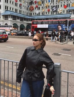 Guobioziy Women's Jacket 2026 Autumn New Fashion Long-Sleeve Turn-Down Collar Leather-Effect Belted Waist Coat