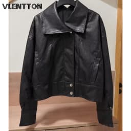 Women's High Quality Faux Leather Jackets Coats Autumn New Fashion Black Zipper Long Sleeve Female Moto Outerwear