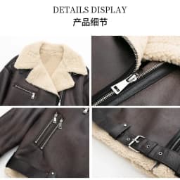 Luxury Faux Sheepskin Coat Women Winter Warm Oversized Motorcycle Jacket Coats