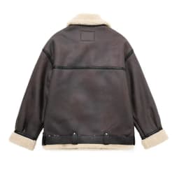 Luxury Faux Sheepskin Coat Women Winter Warm Oversized Motorcycle Jacket Coats