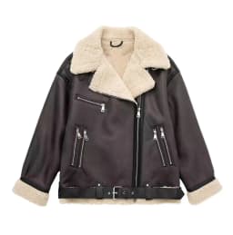 Luxury Faux Sheepskin Coat Women Winter Warm Oversized Motorcycle Jacket Coats