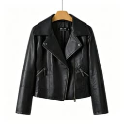 2026 Fashion Pink Black Leather Jacket Women's Short Coat Spring Autumn Zip-up Loose PU Leather Outerwear Student Casual Jackets