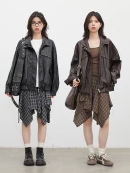 CHIC VEN Women Faux Leather Jackets Vintage Casual Solid Loose Stand Up Collar Coats Girl PU Clothes Spring Autumn New 2026