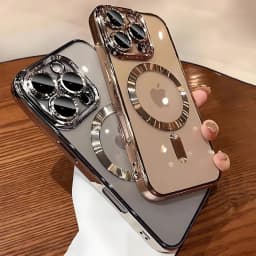 Magnetic Plating Camera Lens Protection Case For iPhone 16 15 14 Plus 13 12 11 17 Pro Max Case for Magsafe Wireless Charge Cover