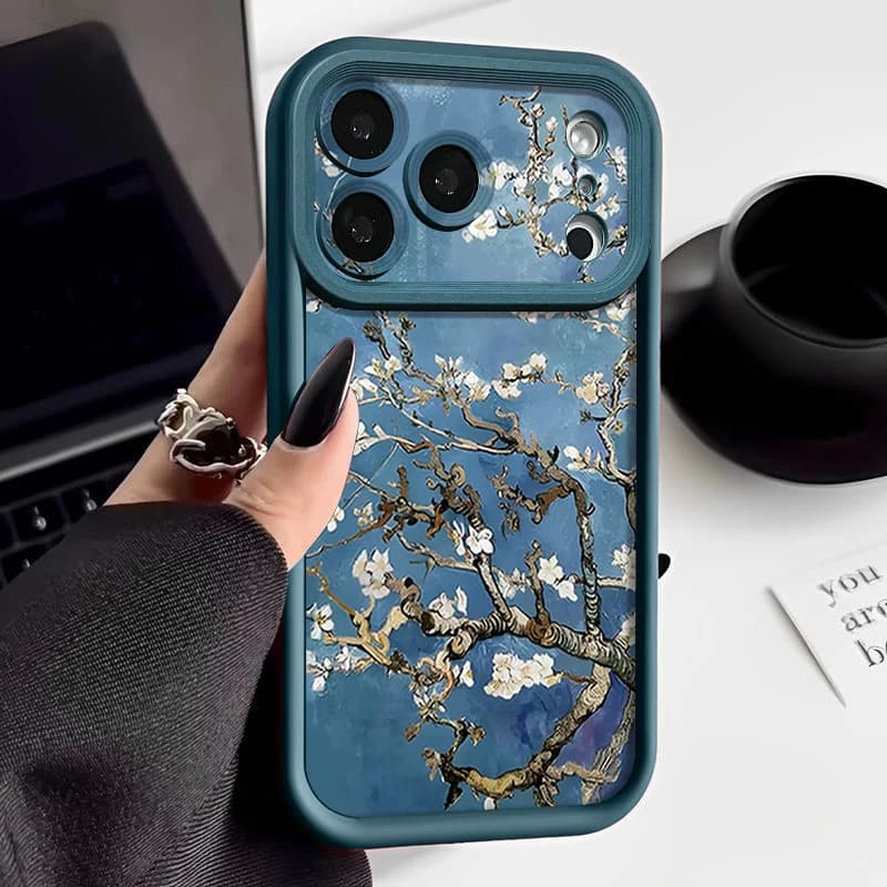 White Flowers Branches Case For iPhone 17 Pro Max Funda iPhone 16 Pro Max 11 12 13 14 15 16E 18 Shockproof Silicone Soft Cover